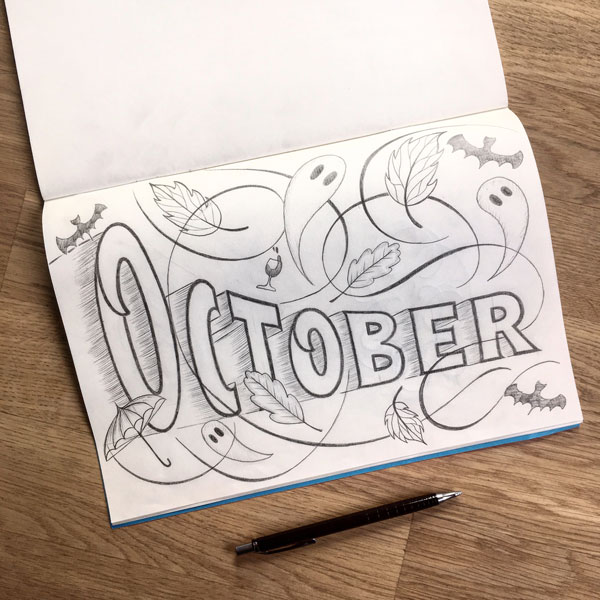 Oktober-Lettering