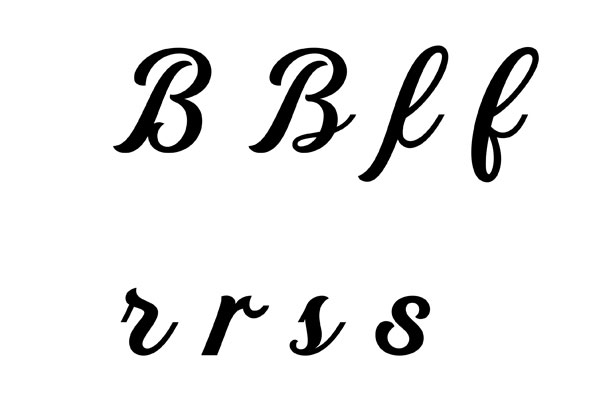 Stilistische Alternativen Script Font