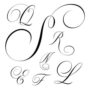Schnörkel Variationen für jeden Buchstaben