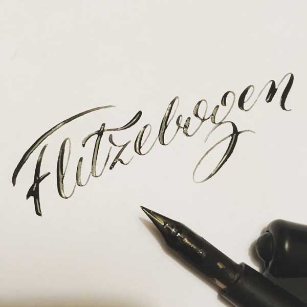 Flitzebogen-Kalligraphie